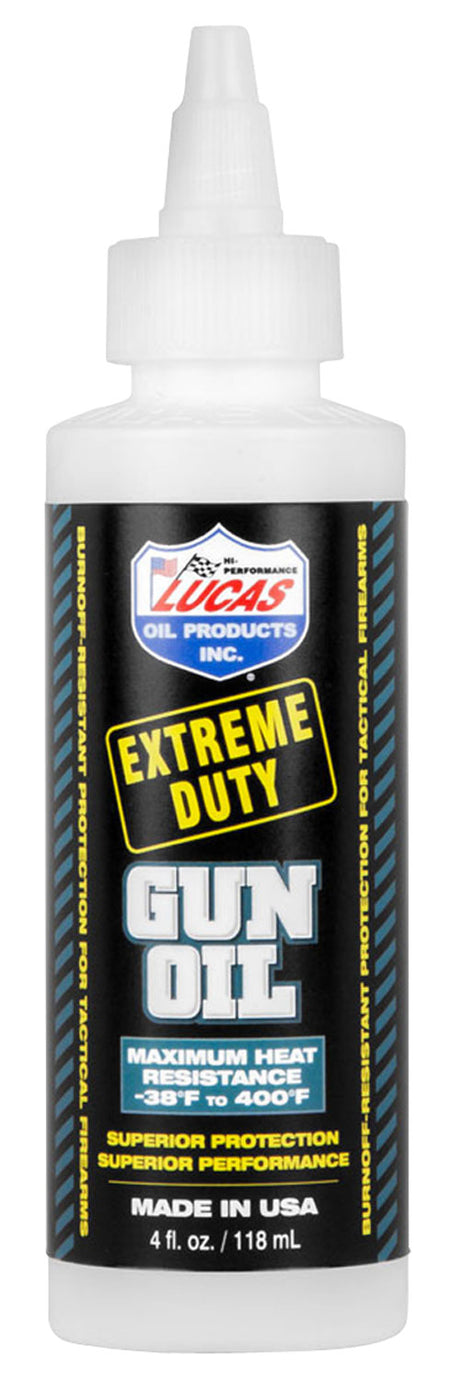 Lucas Oil 10877 4oz Gun Oil Heat and Friction Protection Squeeze Bottle