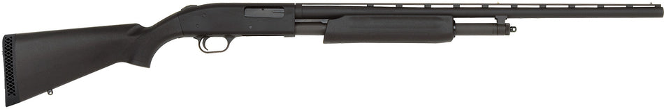 Mossberg 56436 500 All Purpose Full Size 20 Gauge Pump 3" 5+1 26" Matte Blued Vent Rib Barrel, Matte Blued Integral Scope Mount Steel Receiver, Fixed Black Synthetic Stock, Right Hand, Accu-Set Chokes