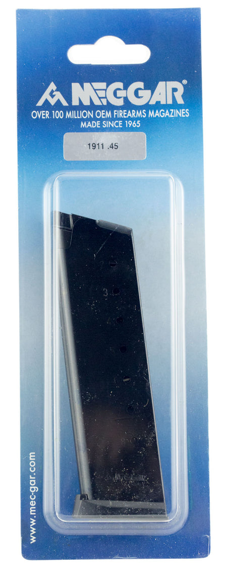 Mec-Gar MGCG4508BPF .45 ACP 1911 Government 8-Round Blued Carbon Steel Mag