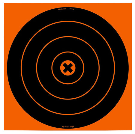 Birchwood Casey 12" Bullseye Big Burst Self-Adhesive Revealing Target Black/Orange 3 Pack