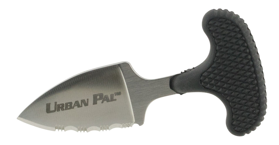 Cold Steel Urban Pal 1.50" Serrated AUS-8A Stainless Fixed Blade Knife Black Rubber Teardrop Handle