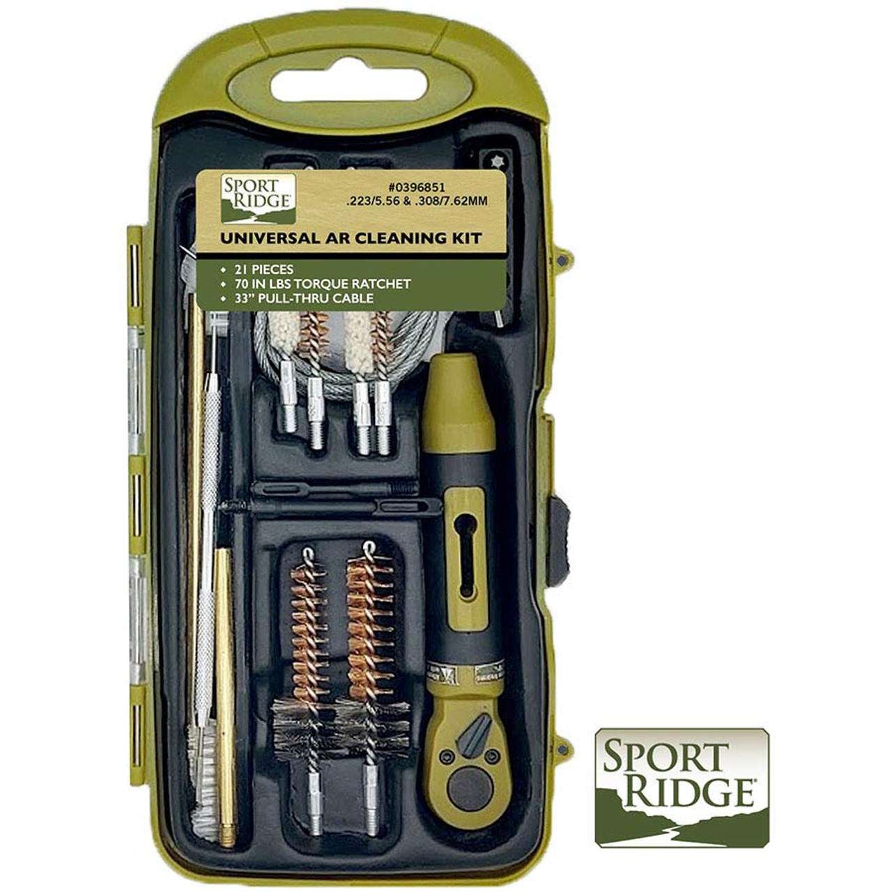 Sport Ridge AR Cleaning Kit 21 Piece with Ratchet .223/5.56mm and .308/7.62mm