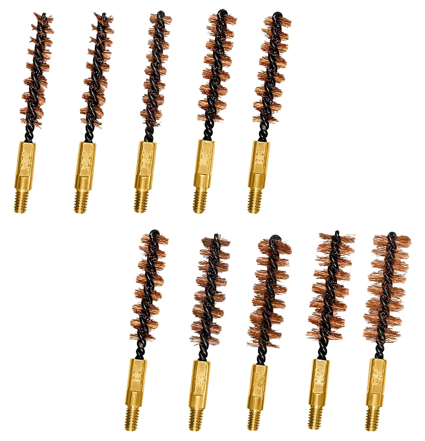 Otis FG380BP Bronze Bristle Variety Bore Brushes Rifle/Pistol Multi-Caliber 10 Pack
