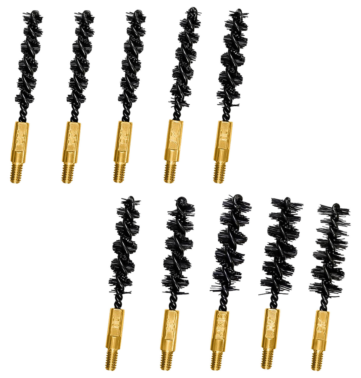Otis FG380BPN Nylon Bristle Variety Bore Brushes Rifle/Pistol Multi-Caliber 10 Pack