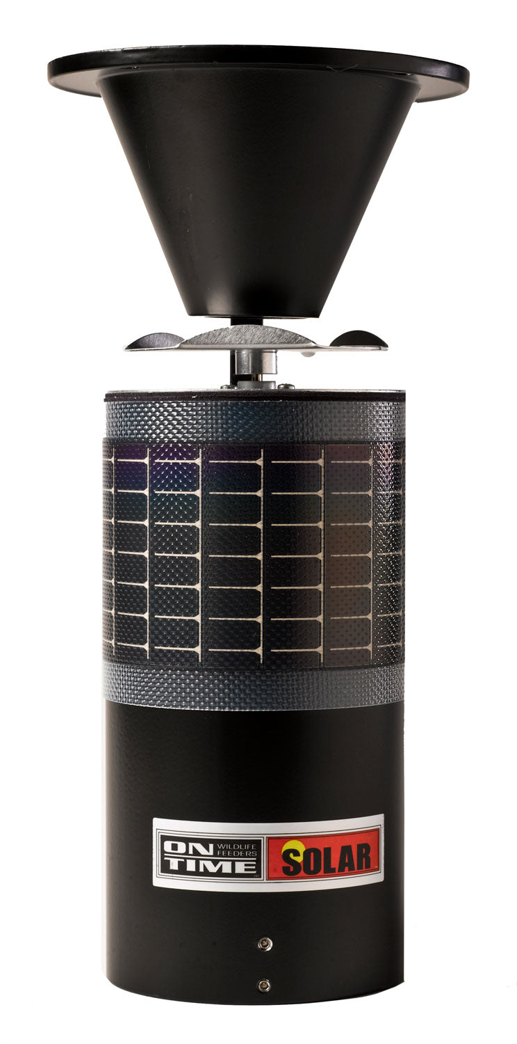 On Time 11114 Solar Elite Lifetime Feeder with Gel Cell Battery, 1-6 Feeds/Day, 1-30 Sec, Black