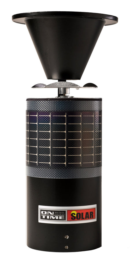 On Time 11114 Solar Elite Lifetime Feeder with Gel Cell Battery, 1-6 Feeds/Day, 1-30 Sec, Black