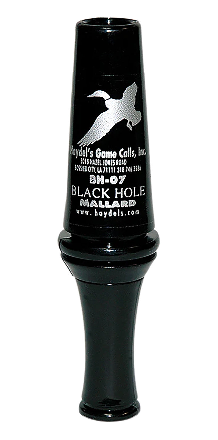 Haydel's Black Hole BH07 Duck Call Double Reed Black Polycarbonate