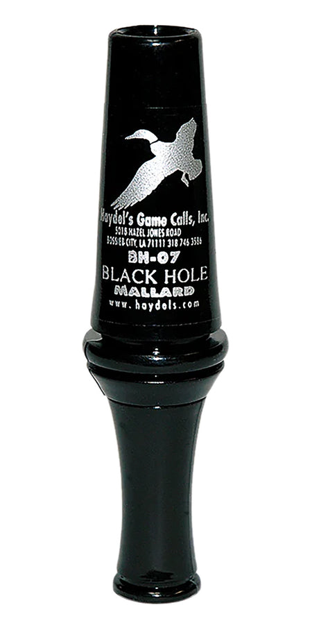 Haydel's Black Hole BH07 Duck Call Double Reed Black Polycarbonate