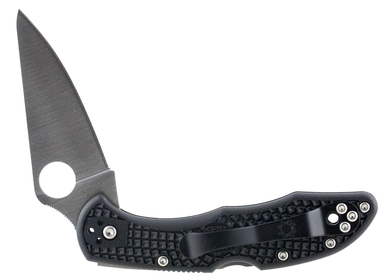 Spyderco Delica Folding Pocket Knife C11FPBK 2.875" Full Flat Ground VG-10 Plain Edge Black FRN Handle