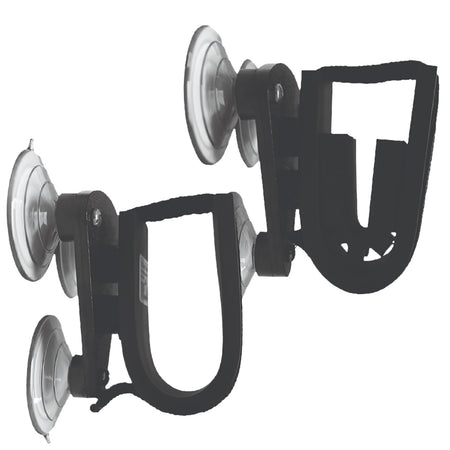 Rugged Gear Suction Cup Gun Holder for Vehicles 10010 Black Metal