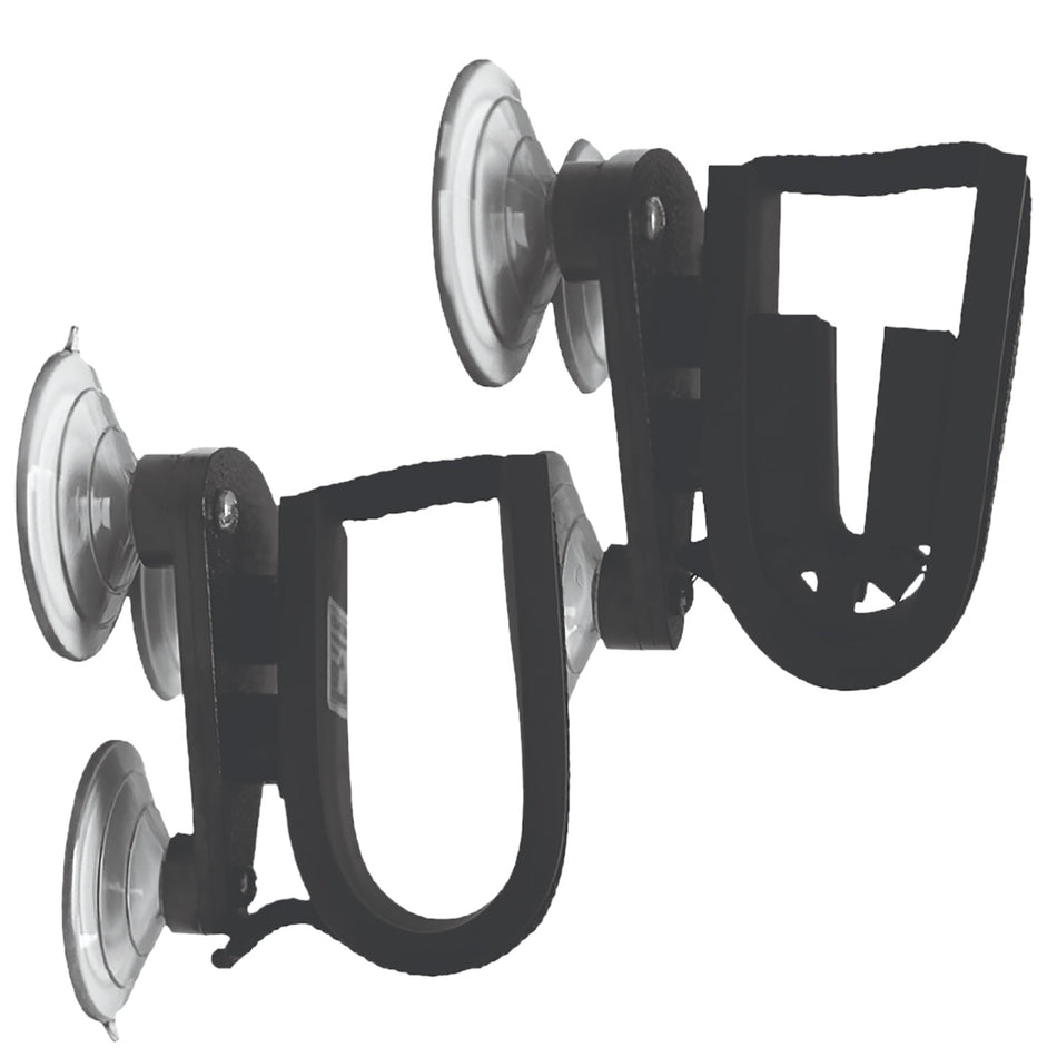 Rugged Gear Suction Cup Gun Holder for Vehicles 10010 Black Metal