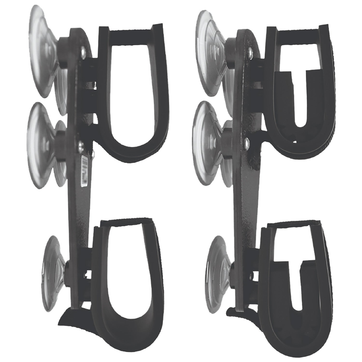 Rugged Gear 10020 Suction Cup Double Hook Gun Rack Black Metal