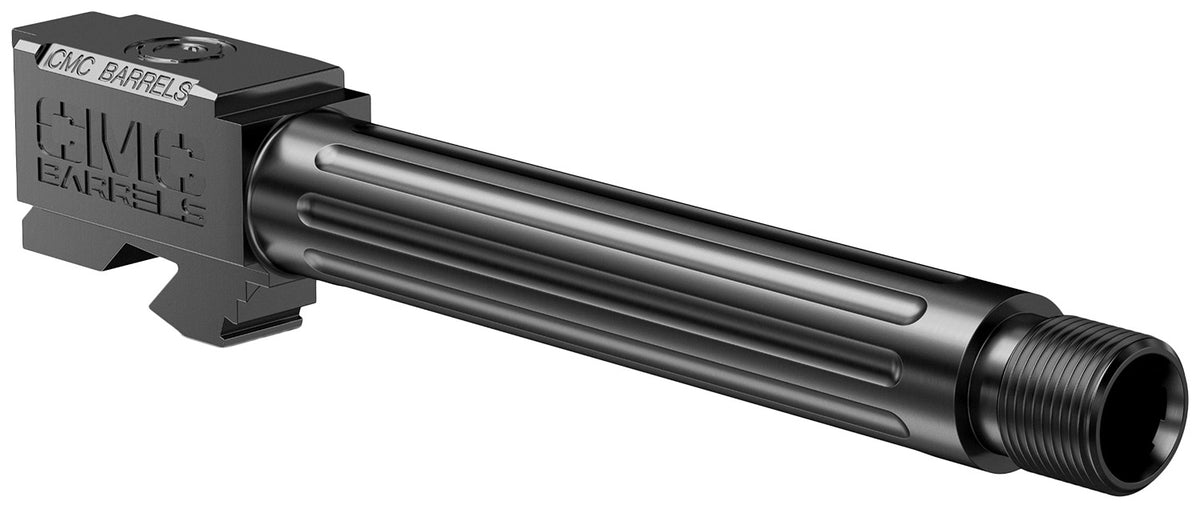 CMC Match Precision Barrel 9mm Luger 4.48" DLC Stainless Fluted Threaded for Glock 17 Gen3 Gen4