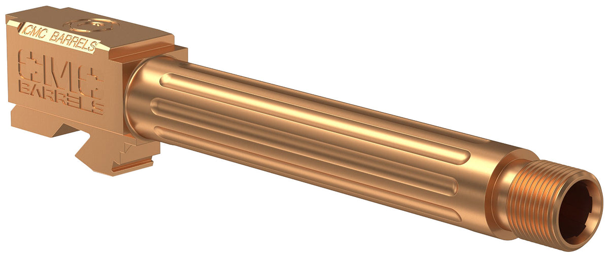 CMC Triggers Match Precision 9mm Luger 4.48" Bronze DLC Fluted Threaded Barrel for Glock 17 Gen3-4