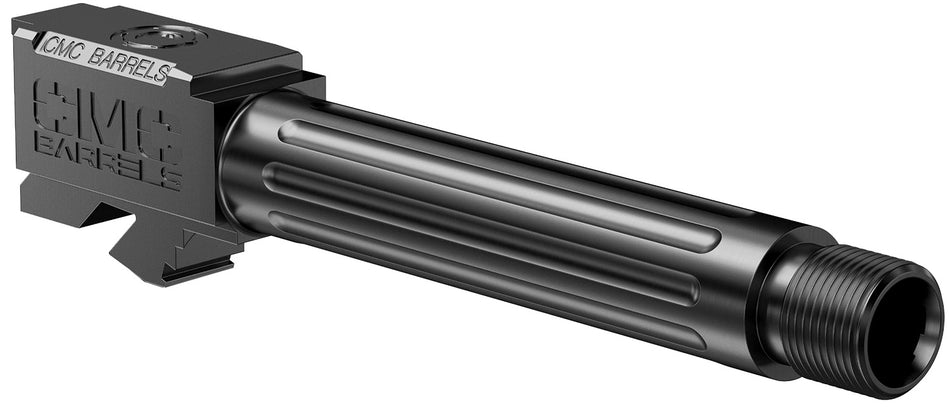 CMC Triggers Match Precision 9mm Luger 4.01" Black DLC Fluted Threaded Barrel for Glock 19 Gen3-4