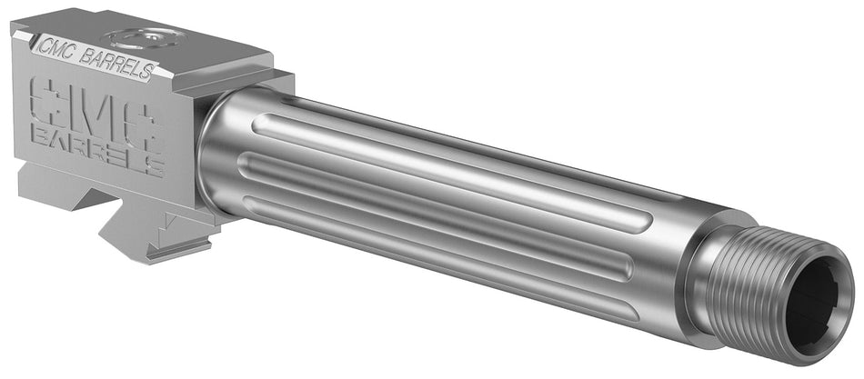 CMC Triggers Match Precision 9mm Luger 4.01" Stainless Bead Blasted DLC Threaded Barrel for Glock 19 Gen3-4
