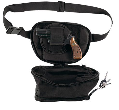 Bulldog BD850 Water-Resistant Nylon Fanny Pack Holster Small Black Ambidextrous Up To 50 Inch Waist