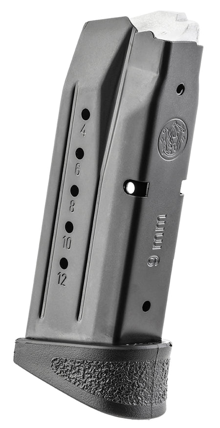 S&W 194530000 M&P Compact 12-Round 9mm Luger Blued Steel Finger Rest Magazine