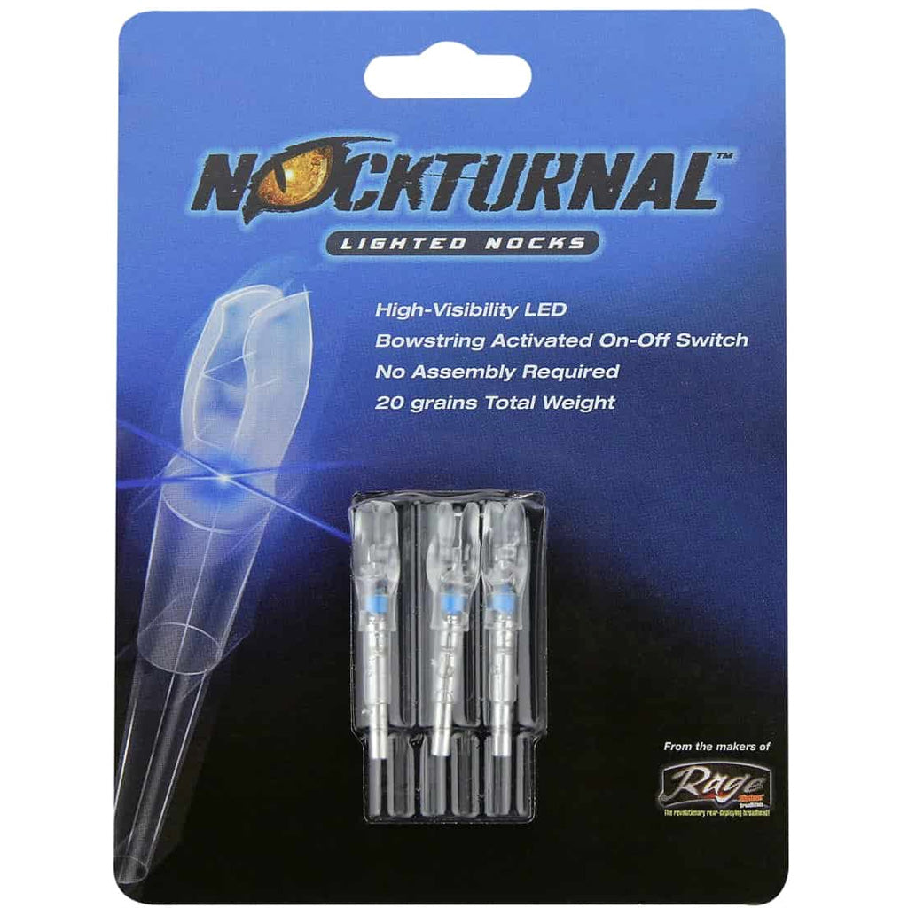 Nockturnal G Size Blue Lighted Nocks 3 pk.