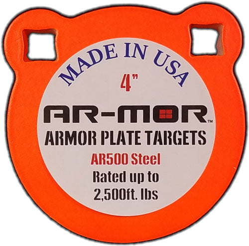 AR-MOR 4" Round Orange Steel Gong AR500 3/8 Inch Thick