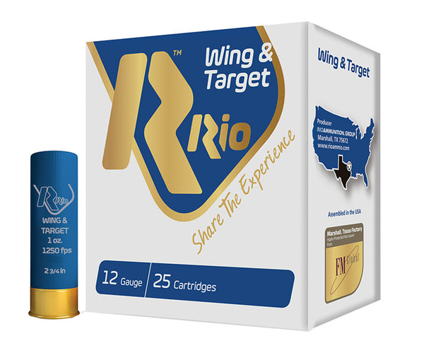 Rio Ammunition Wing & Target 28, 12 Gauge, 2-3/4" 1-Oz, #8 Shot