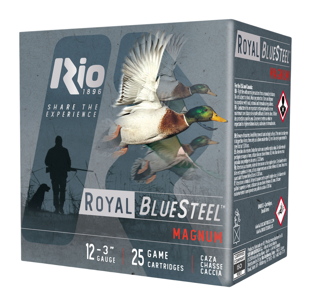 Rio Ammunition RBSM403 BlueSteel Royal 12 Gauge 3 1-3/8oz 1300 fps 3 SHOT