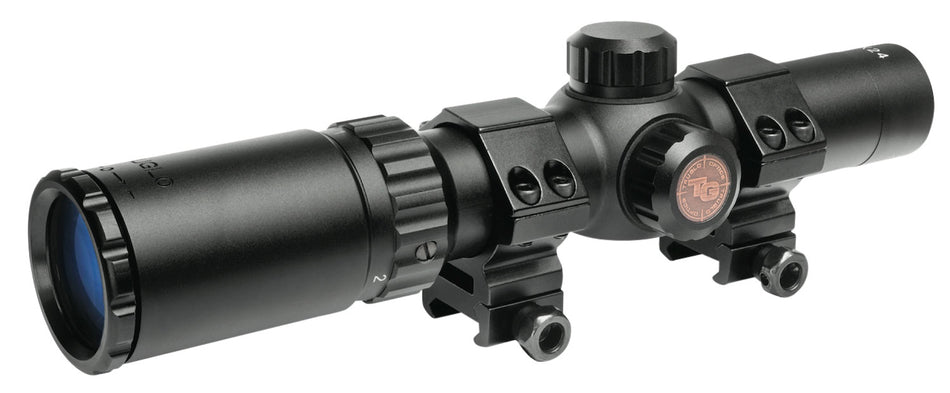 TruGlo TG8514BC Tru-Brite 30 1-4x 24mm Black 30mm Tube Hunter Rifle Scope Circle Duplex