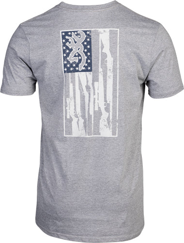 BROWNING SS T-SHIRT BROWNING LEGACY FLAG HTHR GRAY XXLARGE