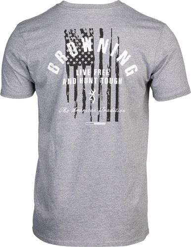 BROWNING SS T-SHIRT HUNT TOUGH HEATHER GRAY XLARGE