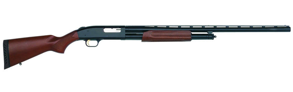 Mossberg 50120 500 All Purpose Full Size 12 Gauge Pump 3" 5+1 28" Blued Vent Rib Barrel, Blued Integral Scope Mount Steel Receiver, Fixed Hardwood Stock, Right Hand, Accu-Set Chokes