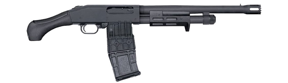 Mossberg 50217 590M Breacher 12 Gauge Pump 2.75" 10+1 14.38" Matte Blued Heavy Walled Barrel, M-LOK Forend, Matte Blued Drilled & Tapped Receiver, Black Birdshead Grip