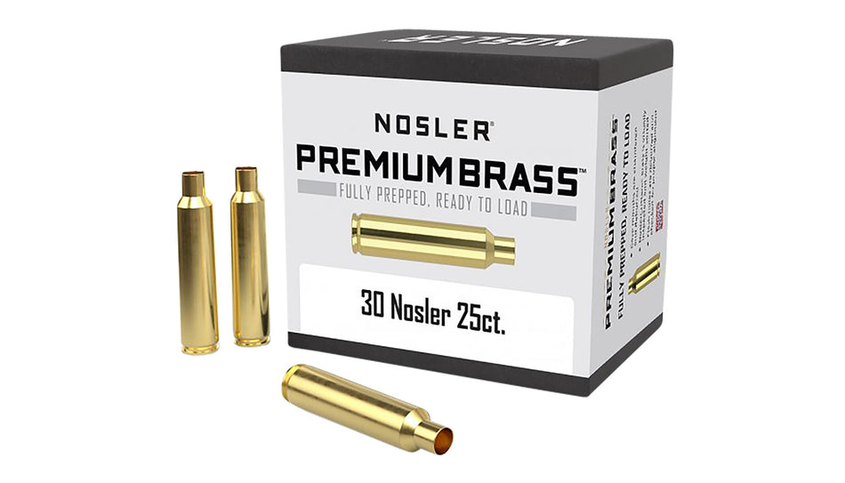 Nosler 10221 Premium Brass Unprimed Cases 30 Nosler Rifle Brass 25/Box