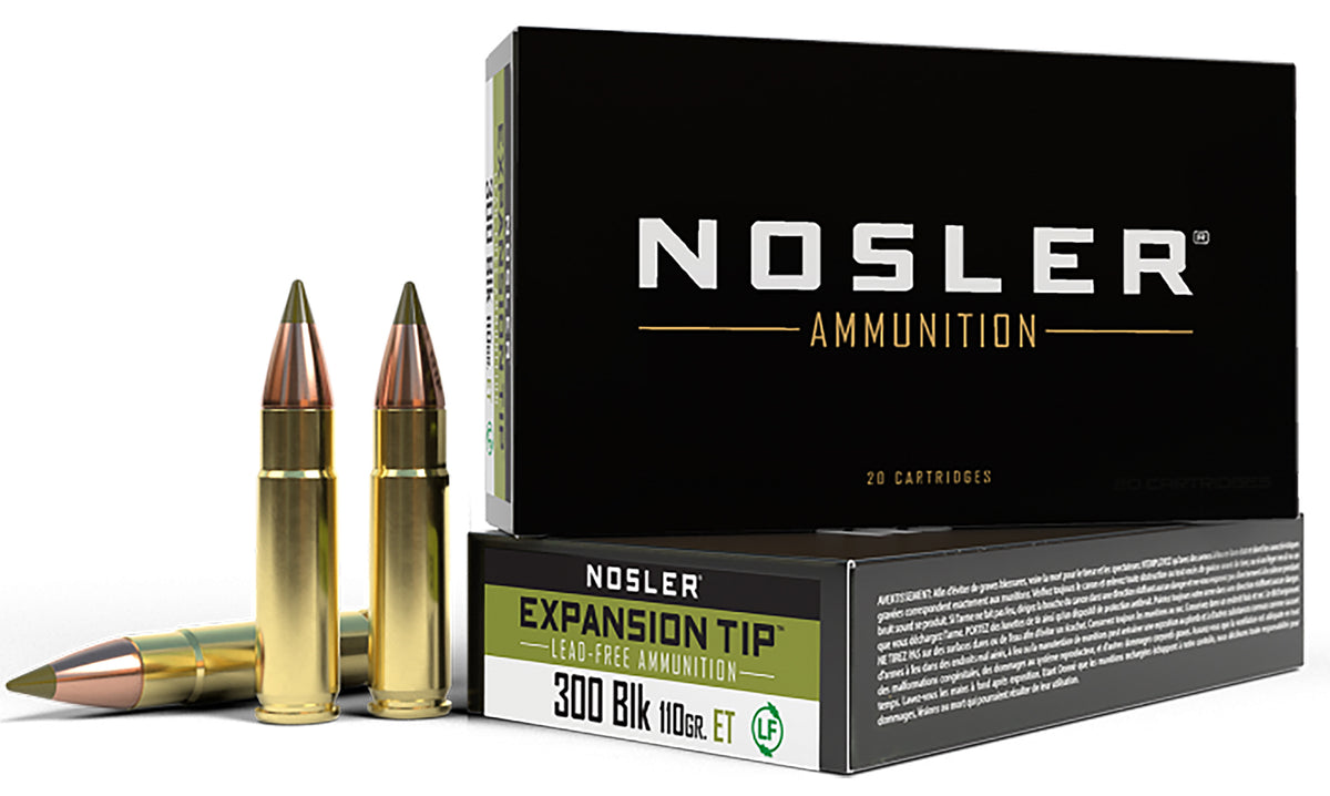 Nosler Expansion Tip .300 AAC Blackout 110 grain E-Tip Lead-Free ammunition