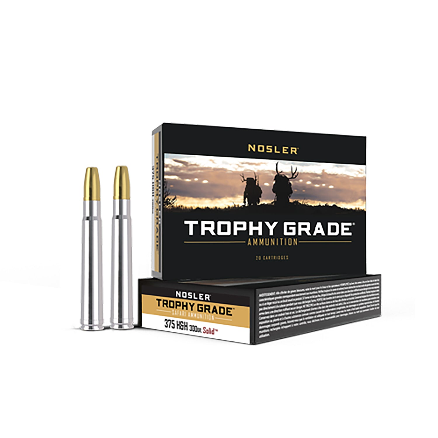 Nosler Trophy Grade Safari Nosler Solid 300 Grain .375 H&H Mag 2550 fps