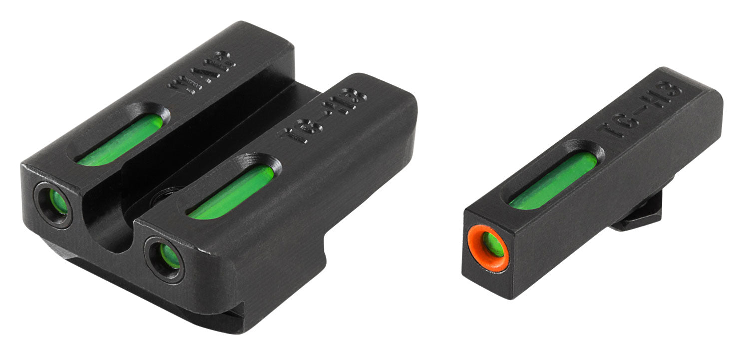 TruGlo TG13WA1PC TFX Pro Green Tritium Fiber Optic Front Sight Orange Outline and Matching Rear