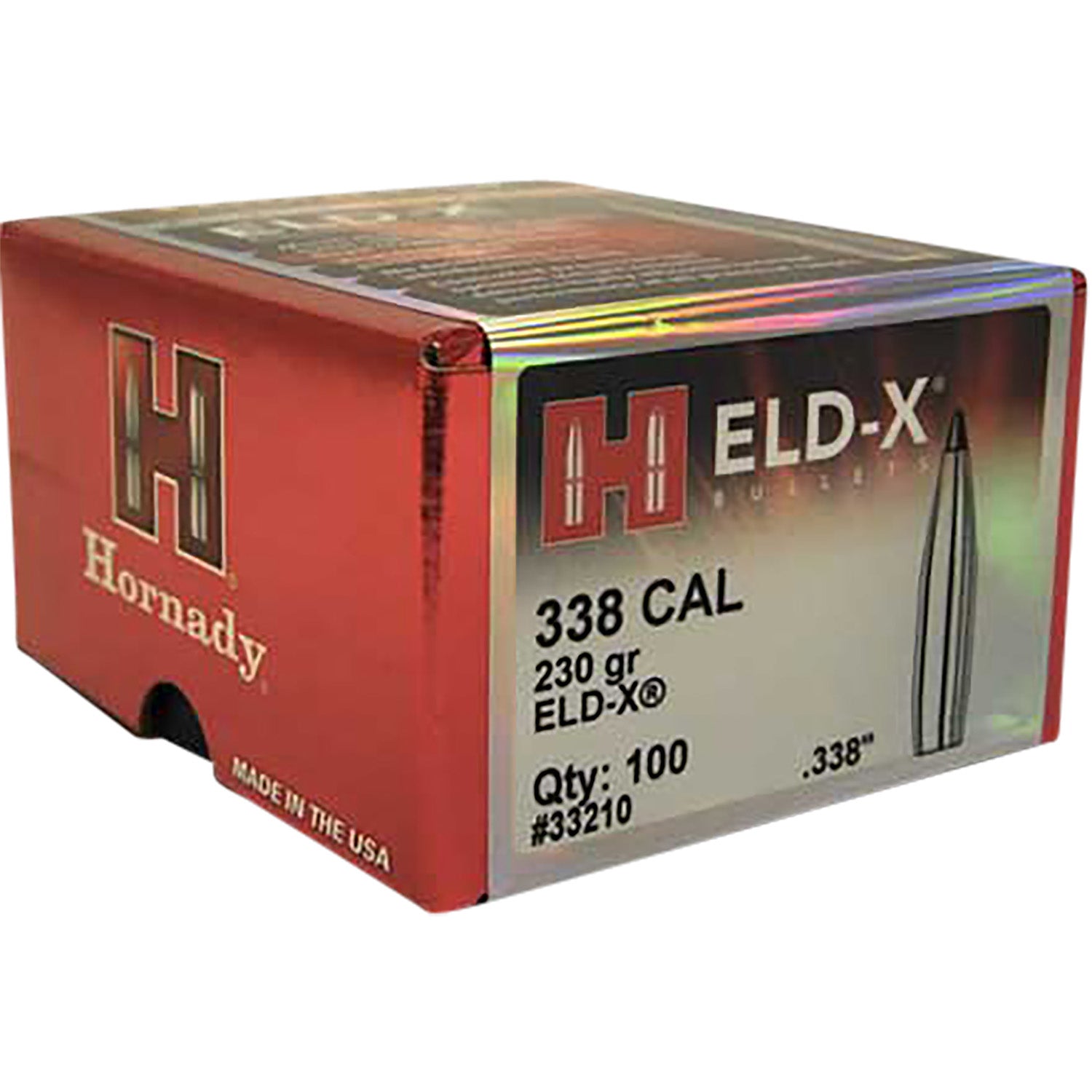 Hornady ELD-X 338 Cal .338 230gr Extremely Low Drag Expanding Hunting Bullets 100/Box