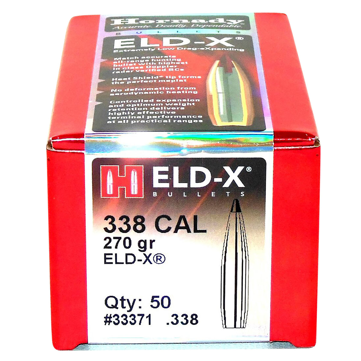 Hornady ELD-X 338 Cal .338 270gr Extremely Low Drag Expanding Hunting Bullets 50/Box