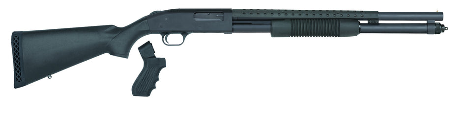 Mossberg 50694 590 Persuader 12 Gauge 3" 8+1 20" Cylinder Bore Heat-Shield Barrel Matte Blued Rec Black Synthetic Stock Includes Pistol Grip