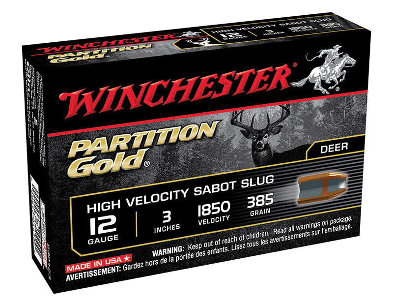 Winchester PARTITION GOLD High Velocity Hunting Shotgun Ammo 12 Gauge 3 in 7/8 oz Slug