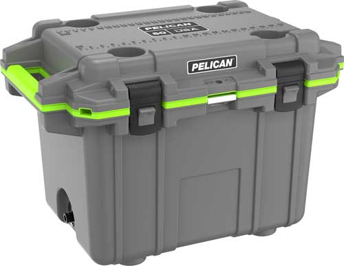 Pelican 50 Quart Elite Cooler in Dark Gray/Green