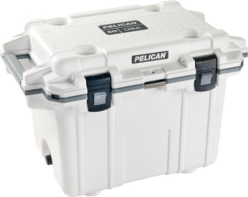 Pelican 50 Quart Elite Cooler in White/Gray