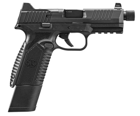 FN 66101377 510 Tactical Full Size 10mm Auto 10+1, 4.71" Black Target Crown/Threaded Steel Barrel, Black PVD Optic Cut/Serrated Slide & Polymer Frame w/Picatinny Rail, Ambidextrous