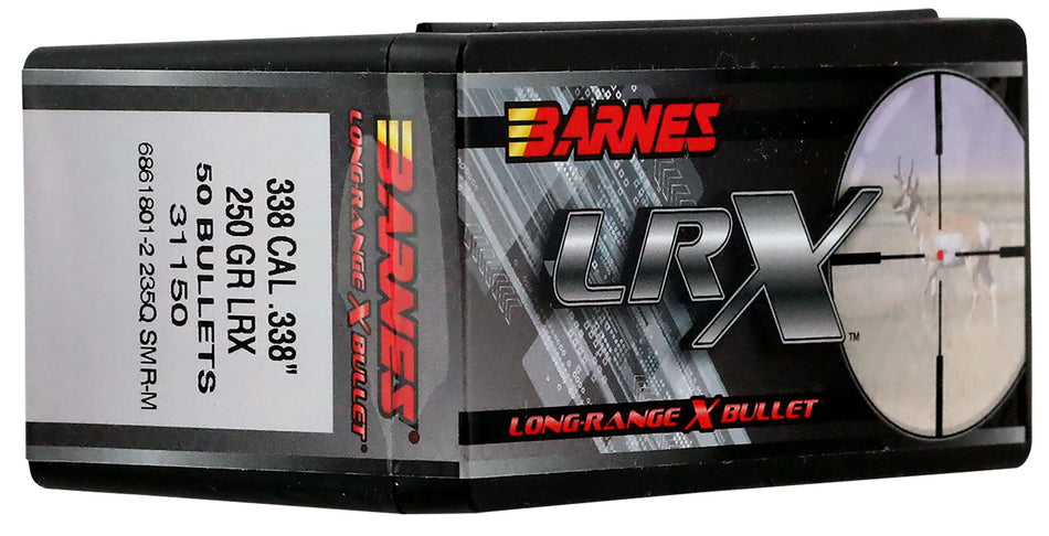 Barnes LRX Long Range 338 Cal 250gr Boat Tail Bullets 50/Box