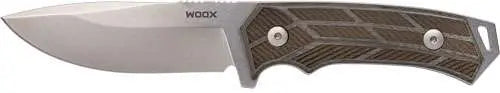WOOX Rock62 Knife Fixed Blade Stonewashed Grey Checkered Micarta Grips