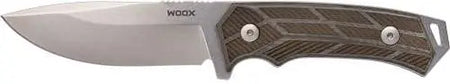 WOOX Rock62 Knife Fixed Blade Stonewashed Grey Checkered Micarta Grips