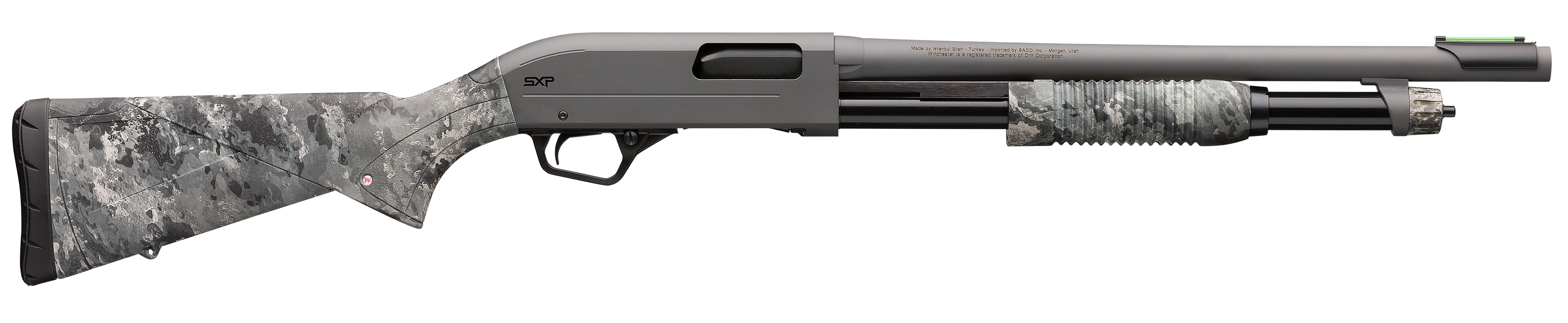Winchester Repeating Arms 512450695 SXP Hybrid Defender 20 Gauge 3" Chamber 5+1 (2.75") 18", Gray Barrel/Rec, TrueTimber Midnight Synthetic Furniture, Fiber Optic Front