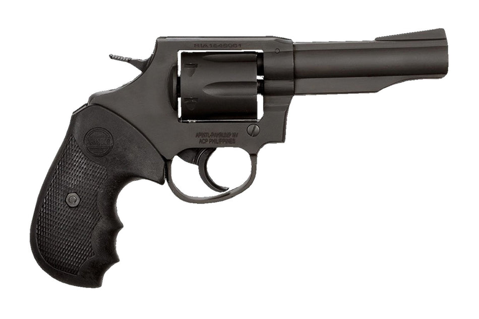Rock Island 51261 M200 Medium Frame 38 Special 6rd 4" Black Parkerized Steel Barrel, Cylinder & Frame, Black Finger Grooved Grip, Transfer Bar Safety, Exposed Hammer