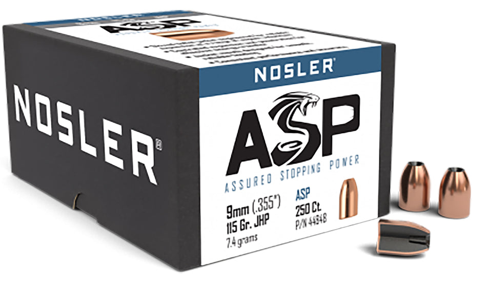 Nosler Assured Stopping Power 9mm 115gr Jacketed Hollow Point Reloading Bullets 250/Box