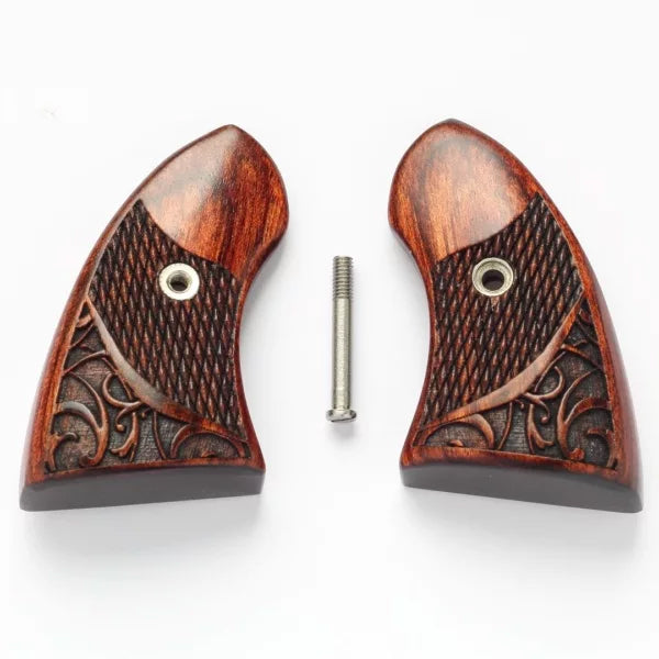 NAA Rosewood Engraved Boot Grip for 22 Magnum Mini Revolver Models