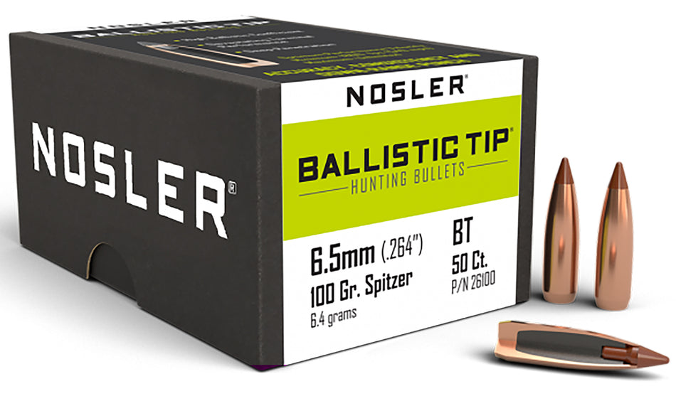 Nosler Ballistic Tip Hunting 6.5 Creedmoor 100gr Spitzer Boat Tail 50/Box